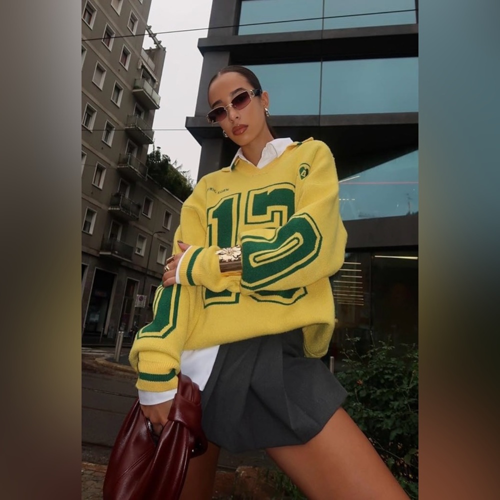 Aelfric Eden Unisex Varsity Number 13 Polo Sweater - image 1